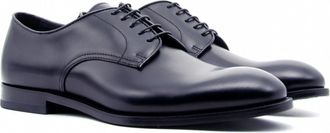 Doucal's Mens Lace-Up Derby Shoes Blue Leather Flat