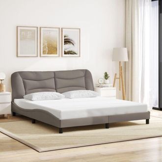 vidaXL Cama Sin Colch&oacute;n Tela Gris Taupe 180x200 Cm Vidaxl