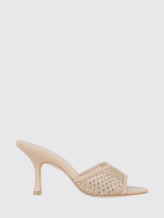 Stuart Weitzman Mesh Nylon Mules with Rhinestones