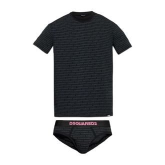 Dsquared2 Sets, male, Black, Size: XL Underwear set: t-shirt and briefs