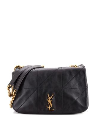 Saint Laurent Borsa a spalla Jamie media in pelle trapuntata con battente - Nero