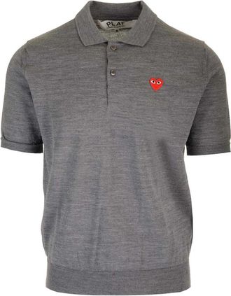Comme Des Gar&ccedil;ons Wool Polo Shirt - Heren - Polos - Grijs - XL - Wol - Tops