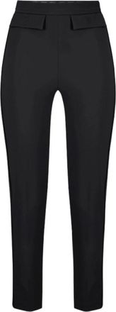 Elisabetta Franchi Double-layer Stretch Cr&ecirc;pe Broek - Dames - Vrijetijds broeken - Zwart - L - Leer - Broeken