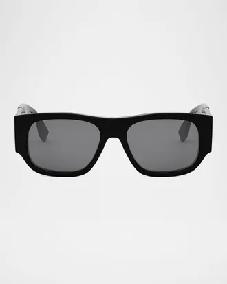 Fendi Men & apos;s Fendi Diagonal Acetate Rectangle Sunglasses