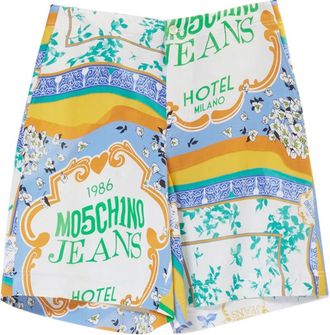 Moschino Korte Crepe Sjaal Print Shorts - Dames - Korte Broeken - Veelkleurig - M - Korte Broeken