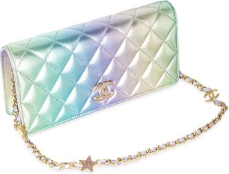 Chanel Rainbow Lambskin Leather Strass Wallet