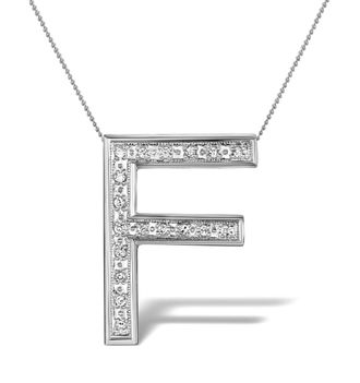 The Diamond Store Diamond 0.12ct 9K White Gold Large Initial - RTC-G3803