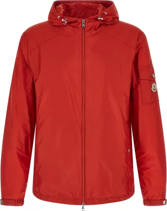Moncler Red Polyamide Shell Mens Jacket