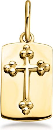 RS Pure by Ross-Simons Italian 10kt Yellow Gold Cross Tag Charm