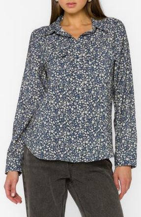Velvet Heart Talma Relaxed Fit Button-Up Shirt in Midnight Navy Floral Garden at Nordstrom Rack, Size Medium