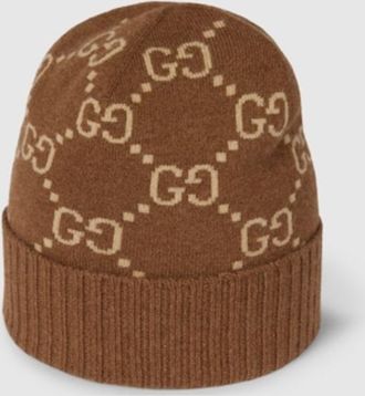 Gucci GG Cashmere Jacquard Hat, Size Medium