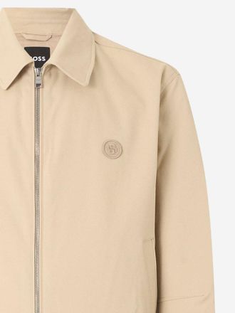 HUGO BOSS Mens Jacket Stretch Cotton Beige