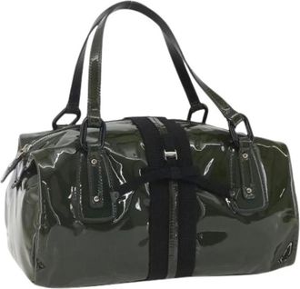 Ferragamo Pre-owned Handbags, female, Green, Size: ONE SIZE Pre-owned Leather Handbag