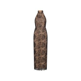 Rotate Lace Halterneck Dress - Dames - Maxi kleedjes - Veelkleurig - S - Polyester - Kleedjes