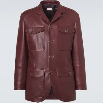 Brunello Cucinelli Leather field jacket