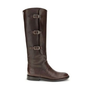 PARIS TEXAS Brown Leather Lace-Up Womens Boots