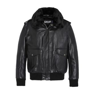Schott NYC A-2 Leren Vliegersjack 184Sm - Heren - Jassen - Zwart - Maat: XS Leer