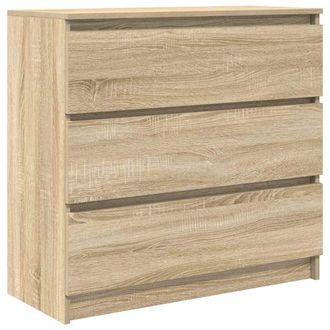 Berkfield Home Sideboard Sonoma Oak 80x35x76 cm Engineered Wood in Light Brown | Size: 80 x 35 x 76 cm