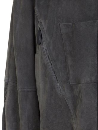 Giorgio Armani Suede Chest-Pocket Jacket - Charcoal