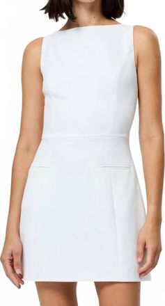 French Connection Whisper Boatneck Mini Dress In Summer White