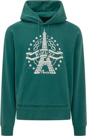 Kenzo Green Regular Graphic Hoodie
