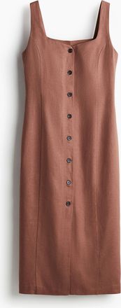 H&M Linen-blend midi dress - Orange