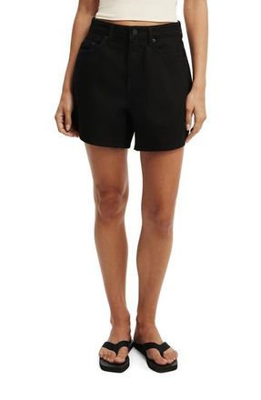 Cotton On High Waist 90s Denim Shorts in Aquarius Black at Nordstrom, Size 12