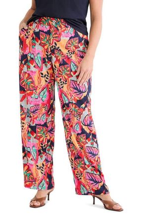 Nic+Zoe Kauai Garden Wide Leg Pants in Red Multi at Nordstrom, Size 22W