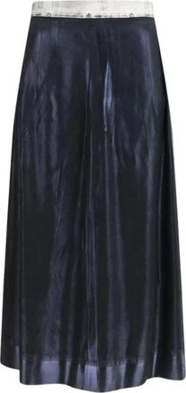 Maison Margiela Acetate Midi Rok - Dames - Midirokken - Blauw - M - Rokken