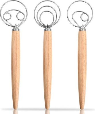 No Brand 3 Piezas De Batidor De Masa Dan&eacute;s, Juego De Batidores Daneses, Mezclador De Masa Para Pan, 33 Cm, Masa Para Pan, Batidor, Mezclador, Batidor De Huevos