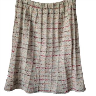 St. John Womens Knit Pencil Skirt In Tan Red