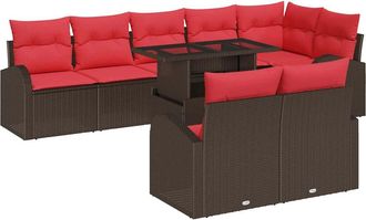 vidaXL Conjunto De Sof&aacute; De Jard&iacute;n 9 Uds. 8-n&uacute;mero De Plazas Vidaxl