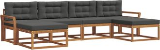vidaXL Conjunto De Sof&aacute;s De Exterior 6 Uds. Natural Y Antracita Vidaxl