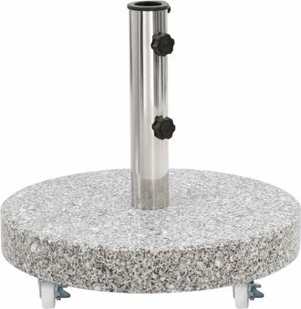 vidaXL Base De Sombrilla Redonda De Granito Gris 30 Kg Vidaxl