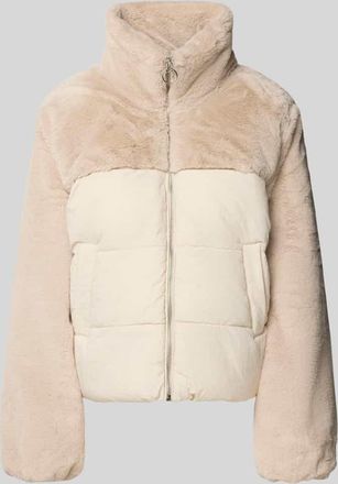 Only Regular Fit Steppjacke mit Kunstfell-Besatz Modell WANJA in Beige, Größe XL