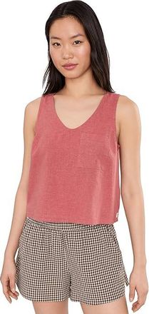 Toad&Co Taj Hemp Button Back Tank Top Womens Clothing Dusty Cedar : SM, Tencel/Lyocell/Elastane