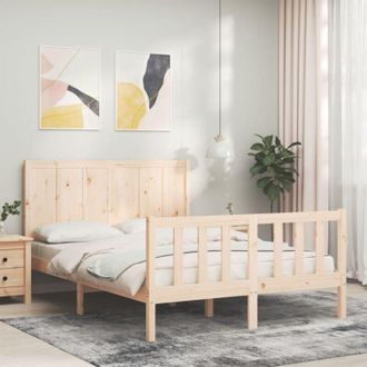 vidaXL Bed Frame without Mattress Small Double Solid Wood Pine Vidaxl