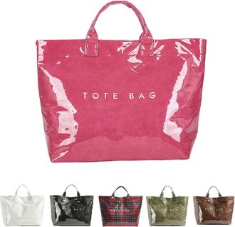 Generic Christmas Plaid Tote Bag for Women PVC Tote Bags Trendy ChristmasGift Bag Large Carry All Hobo Handbag for Shopping (Light Pink)