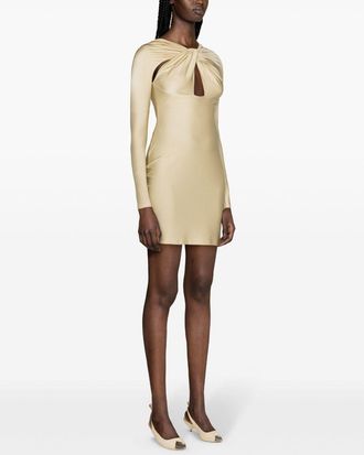 Coperni Womens Twisted Cut-out Mini Dress - Ivory Nylon - Size Large