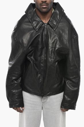 Balenciaga Leather Jacket with Zip Closure Balenciaga