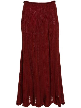 Forte_Forte Opengebreide rok - Rood