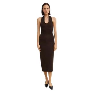 Khaite Coraline Halter Dress - female - Khaite - Midi Dresses - Brown - S - Dresses