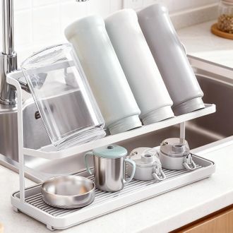 OEM Escurridor De Biberones De 2 Niveles, Secador Vertical Con Bandeja De Goteo Extra&iacute;ble, Ahorra Espacio, Secador Multiusos Para Biberones, Vasos Y Tazas