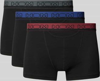 HOM Slim Fit Trunks mit Logo-Stitching Modell Terry im 2er-Pack in BLACK, Gr&ouml;&szlig;e XXL
