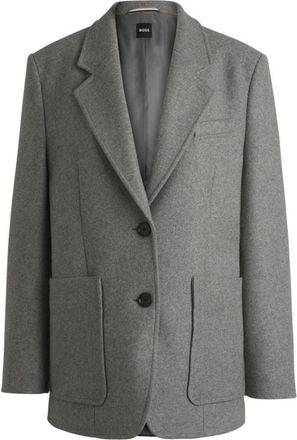 BOSS Oversize-fit blazer in melange wool