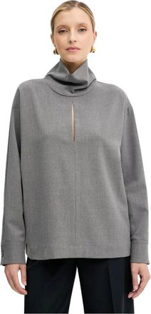 Simona Corsellini Dames, Blouses & Shirts, Grijs, Maat: M Viscose