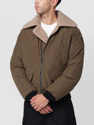 Canada Goose aviator bomber shearling collar