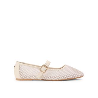 Kurt Geiger Womens Nina Mesh Ballet Flats - White Fabric - Size UK 7