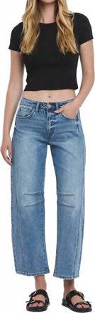 Flying Monkey Tinsley High Rise Barrel Jean In Blue