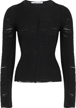 The Attico Top met lange mouwen en franjes - Dames - Longsleeves - Zwart - M - Tops